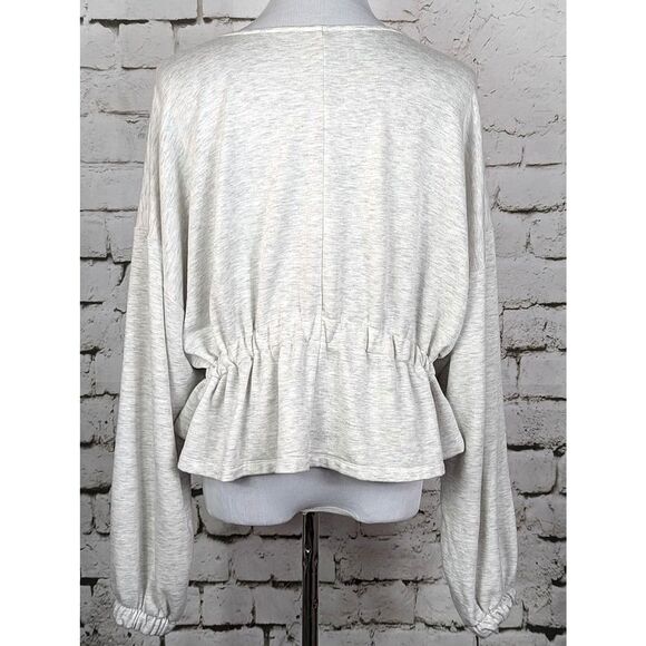 FREE PEOPLE MOVEMENT Athleisure Cropped Back-Peplum Sweatshirt Dolman Size Small - Picture 6 of 7